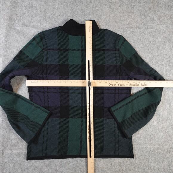 Ann Taylor Sweater Womens Large Tartan Plaid Knit Festive Holiday Soft Mock Neck - Picture 5 of 8